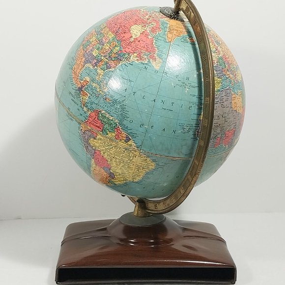 Vintage 1950s REPLOGLE 10 Inch Earth Reference Globe On Stand #1342 - Picture 2 of 16